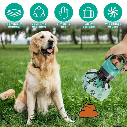 Hands-Free Dog Pooper Scooper – Portable No-Touch Pet Waste Cleaner with Built-In Garbage Bag Dispenser 🐾