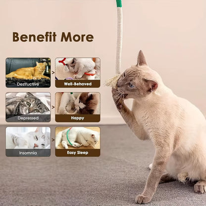 Interactive Cotton Cat Chew Toy with Catnip – Teething & Teeth Cleaning Rope for Indoor Cats