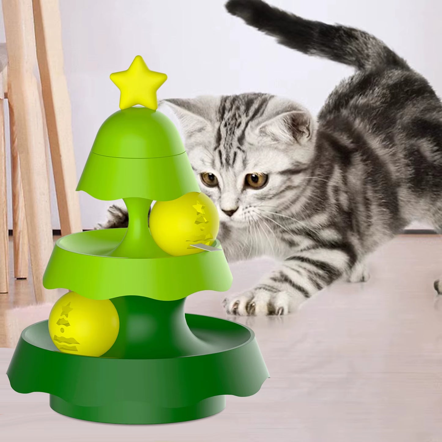 Interactive 360° Rotating Snack Toy for Cats - Fun Slow Feeder with Roast Chicken Leg Design