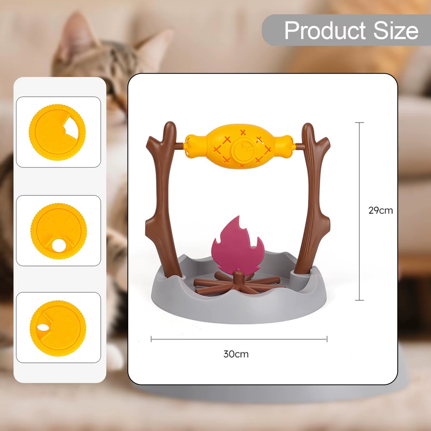 Interactive 360° Rotating Snack Toy for Cats - Fun Slow Feeder with Roast Chicken Leg Design