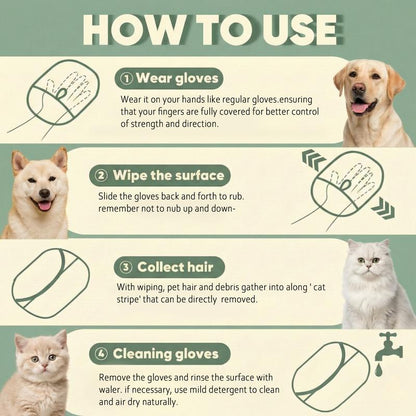 Revolutionary Double-Sided Pet Hair Remover Glove - Reusable & Washable Lint Tool for Effortless Cleaning of Furniture, Carpets, and Pet Beds! Perfect for Dog & Cat Owners!