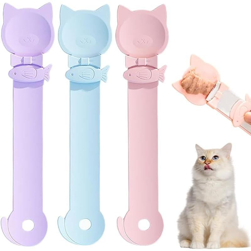3-Pack Cat Treat Squeeze Spoon Set - Easy Feeding Tool for Licky Treats & Wet Food (3 Colors)