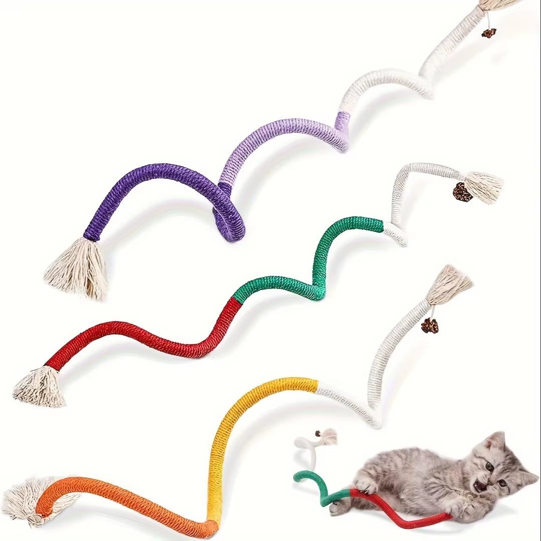 Interactive Cotton Cat Chew Toy with Catnip – Teething & Teeth Cleaning Rope for Indoor Cats