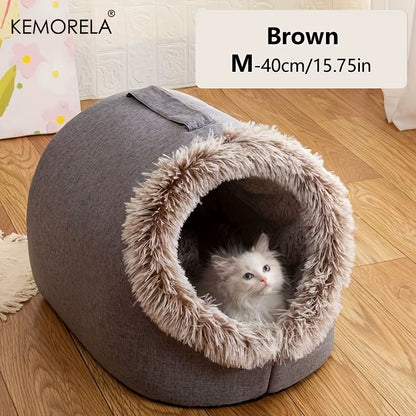 Cozy & Portable Cat Bed - Warm, Thickened Sleeping Nest with Handle for Ultimate Comfort