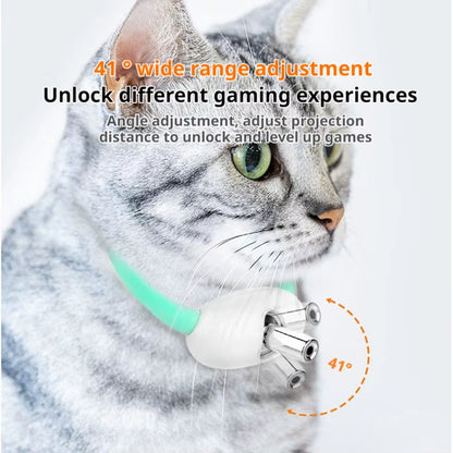 Interactive Smart Laser Collar for Cats - Rechargeable Auto Infrared Teasing Toy to Relieve Anxiety