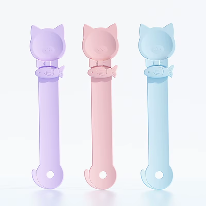 Premium Long-Handle Cat Feeder Spoon Set – 1pc/3pc - Easy Dispense for Wet Food, Meat & Supplements 🐱🍽️