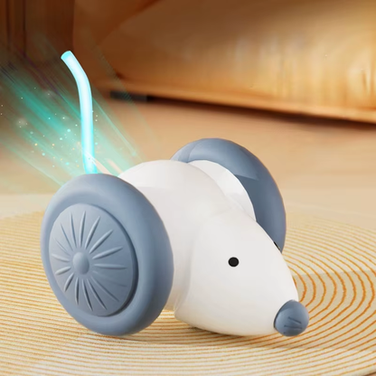 Smart Interactive Electric Mouse Toy for Cats – Automatic, Mute Running Teaser with Obstacle Avoidance & Self-Play Mode 🐭⚡