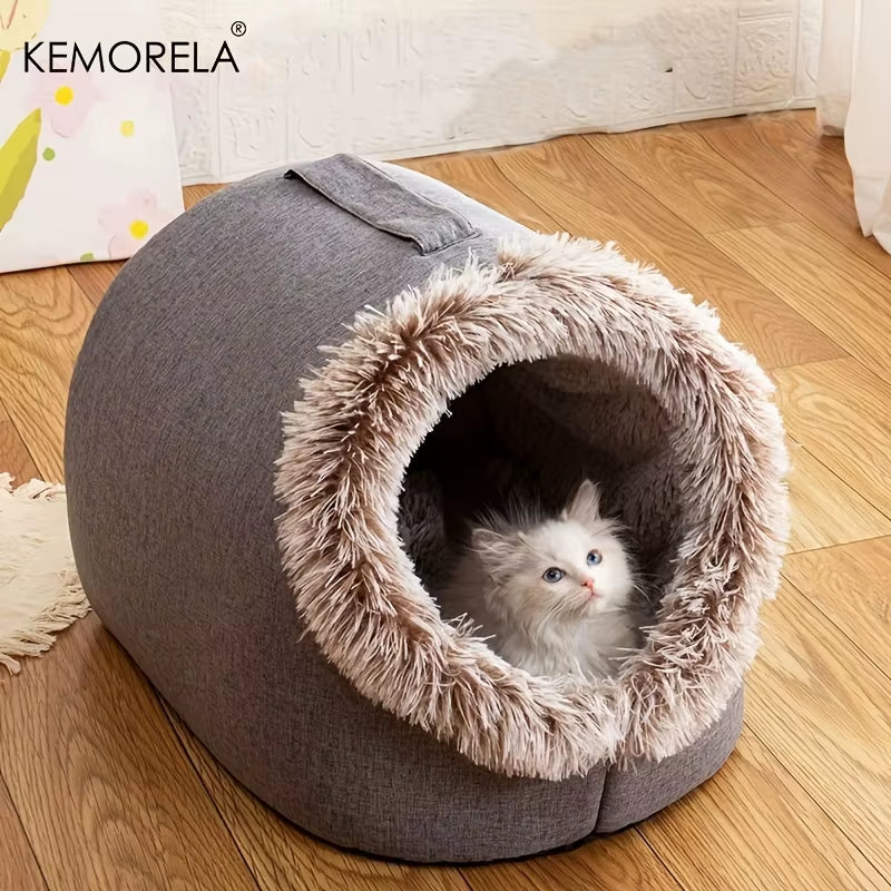 Cozy & Portable Cat Bed - Warm, Thickened Sleeping Nest with Handle for Ultimate Comfort