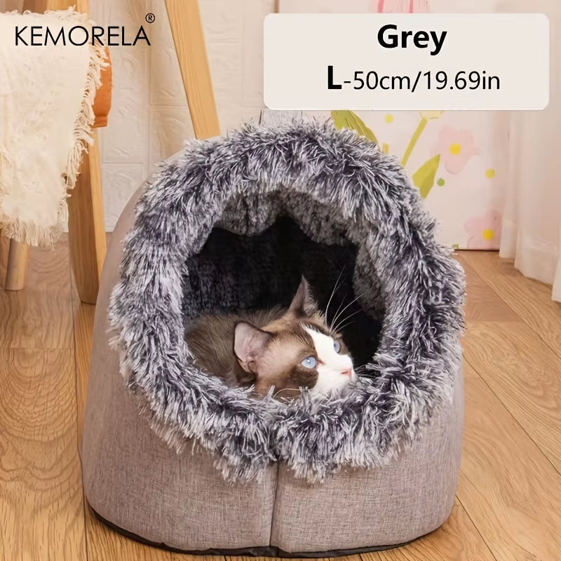 Cozy & Portable Cat Bed - Warm, Thickened Sleeping Nest with Handle for Ultimate Comfort