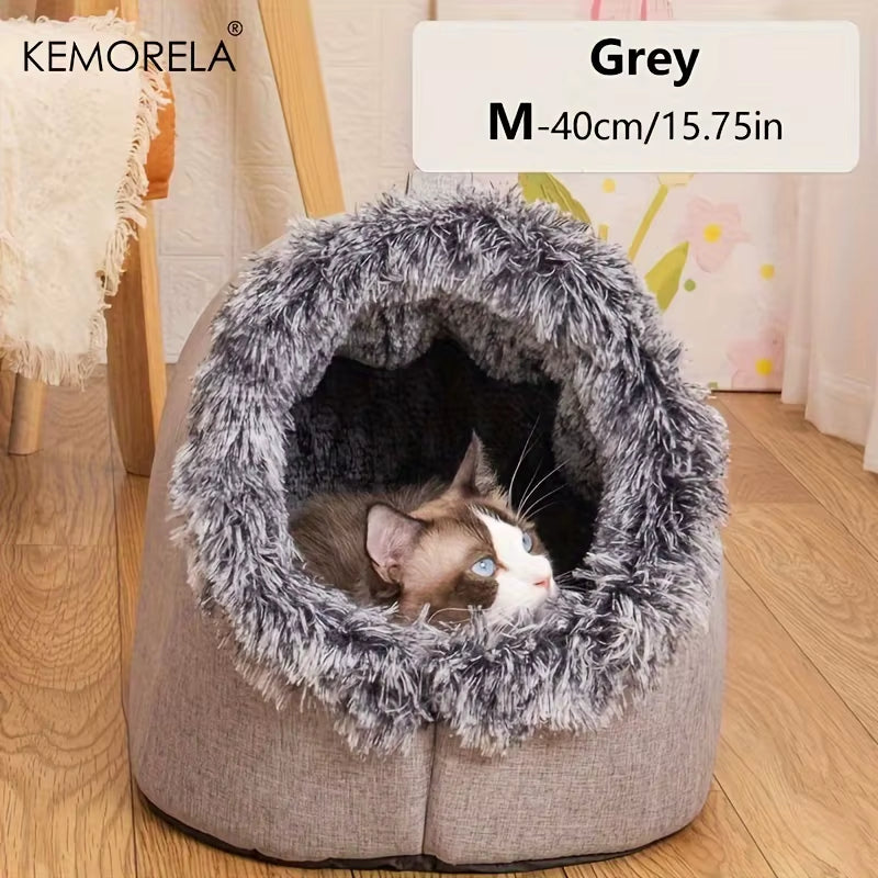 Cozy & Portable Cat Bed - Warm, Thickened Sleeping Nest with Handle for Ultimate Comfort