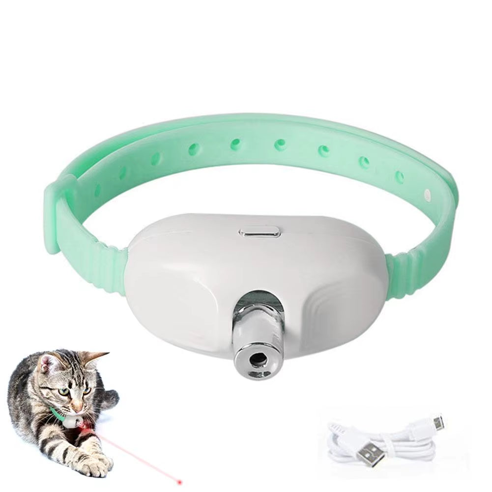 Interactive Smart Laser Collar for Cats - Rechargeable Auto Infrared Teasing Toy to Relieve Anxiety