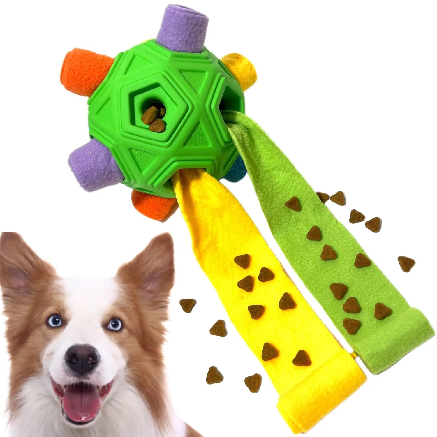 Durable Snuffle Ball for Dogs - Interactive Foraging Toy and Slow Feeder Treat Dispenser