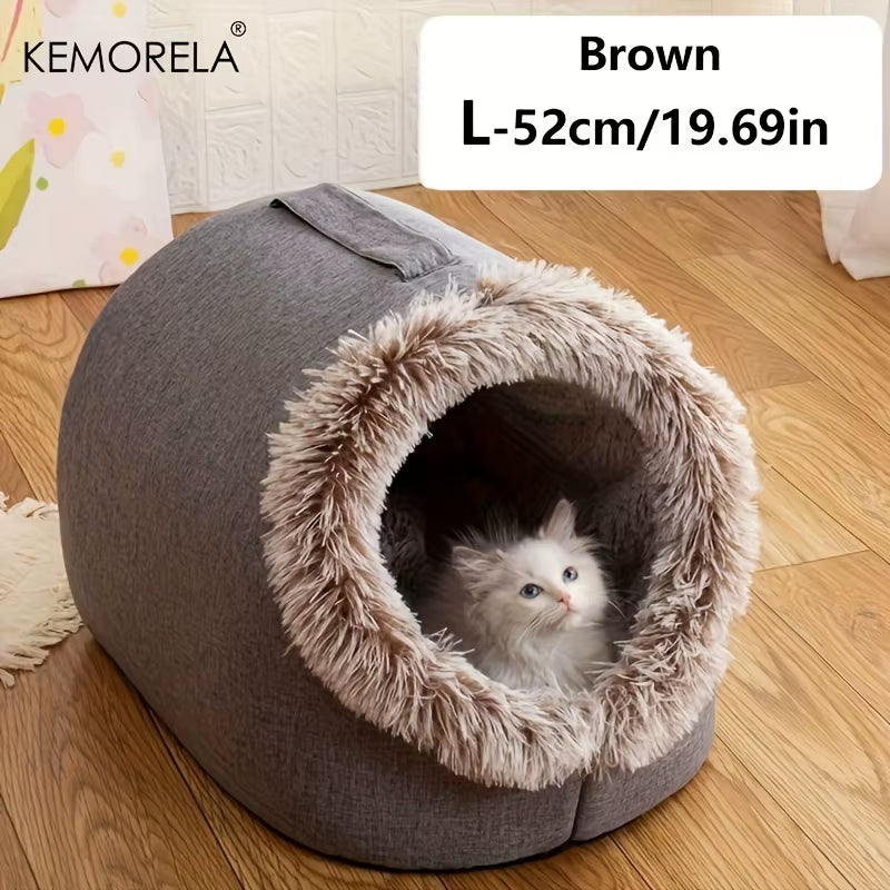 Cozy & Portable Cat Bed - Warm, Thickened Sleeping Nest with Handle for Ultimate Comfort