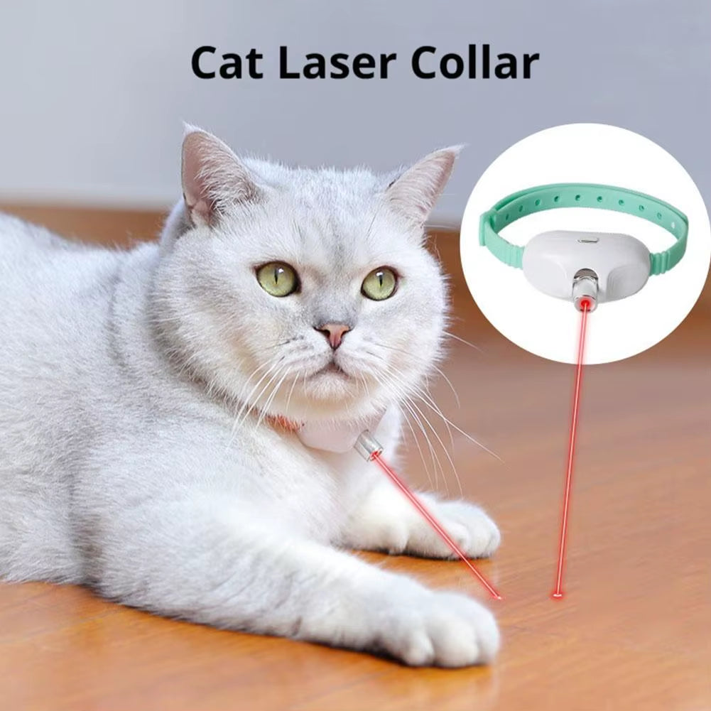 Interactive Smart Laser Collar for Cats - Rechargeable Auto Infrared Teasing Toy to Relieve Anxiety