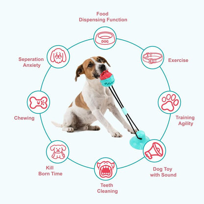 Viral Dog Interactive Toy - Motion-Activated Squeaky Chew Ball with Smart Food Dispensing Design for Anxiety Relief & Endless Fun!