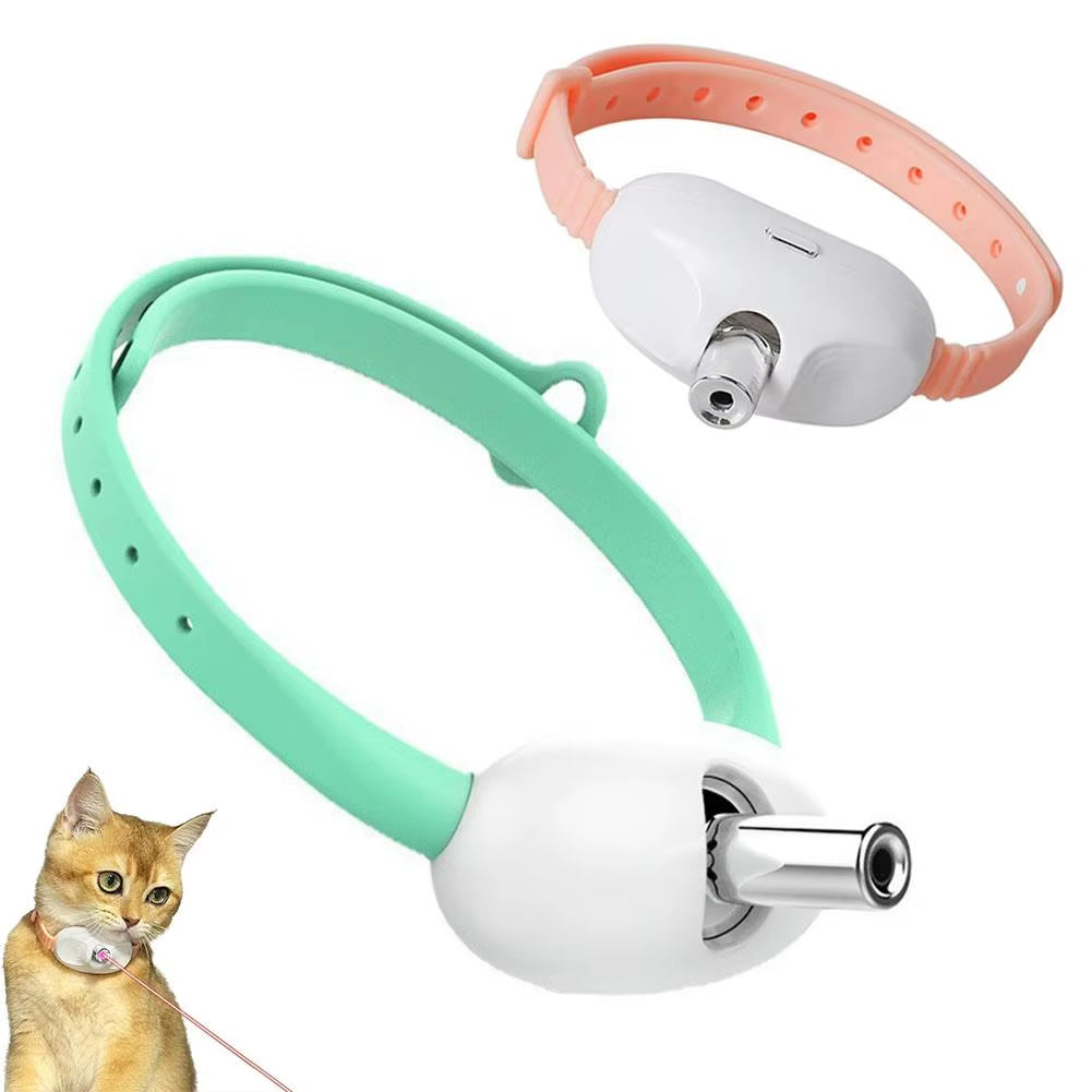 Interactive Smart Laser Collar for Cats - Rechargeable Auto Infrared Teasing Toy to Relieve Anxiety
