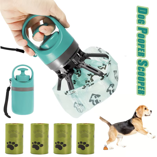 Hands-Free Dog Pooper Scooper – Portable No-Touch Pet Waste Cleaner with Built-In Garbage Bag Dispenser 🐾