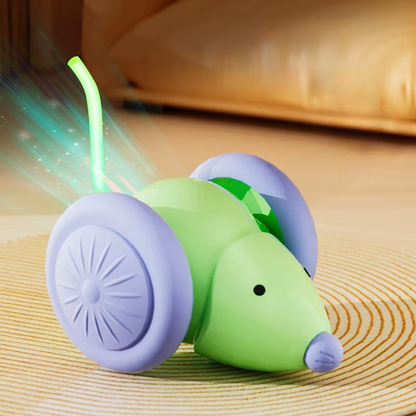 Smart Interactive Electric Mouse Toy for Cats – Automatic, Mute Running Teaser with Obstacle Avoidance & Self-Play Mode 🐭⚡