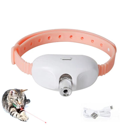 Interactive Smart Laser Collar for Cats - Rechargeable Auto Infrared Teasing Toy to Relieve Anxiety